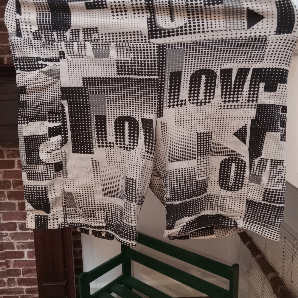 Graphic Black and White Shorts